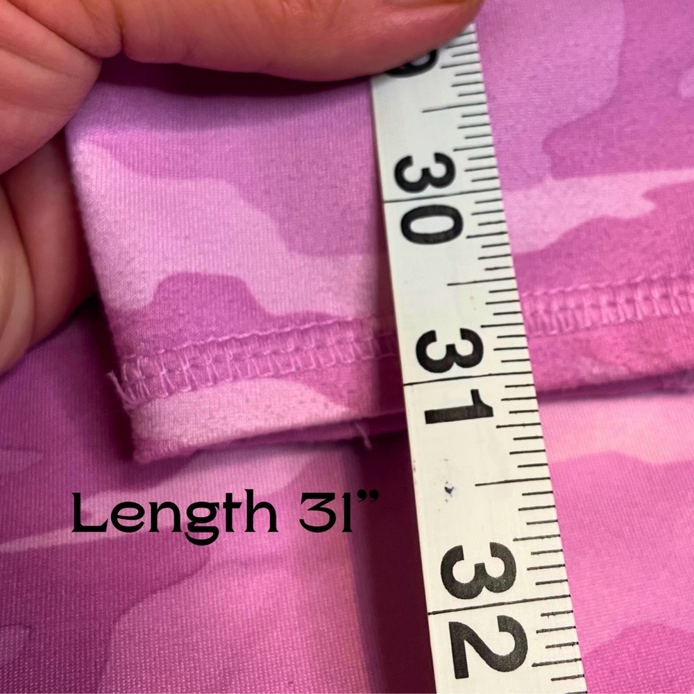Athletic Works L 10/12 girls workout leggings PRELOVED pink Camo with pockets - Picture 6 of 6